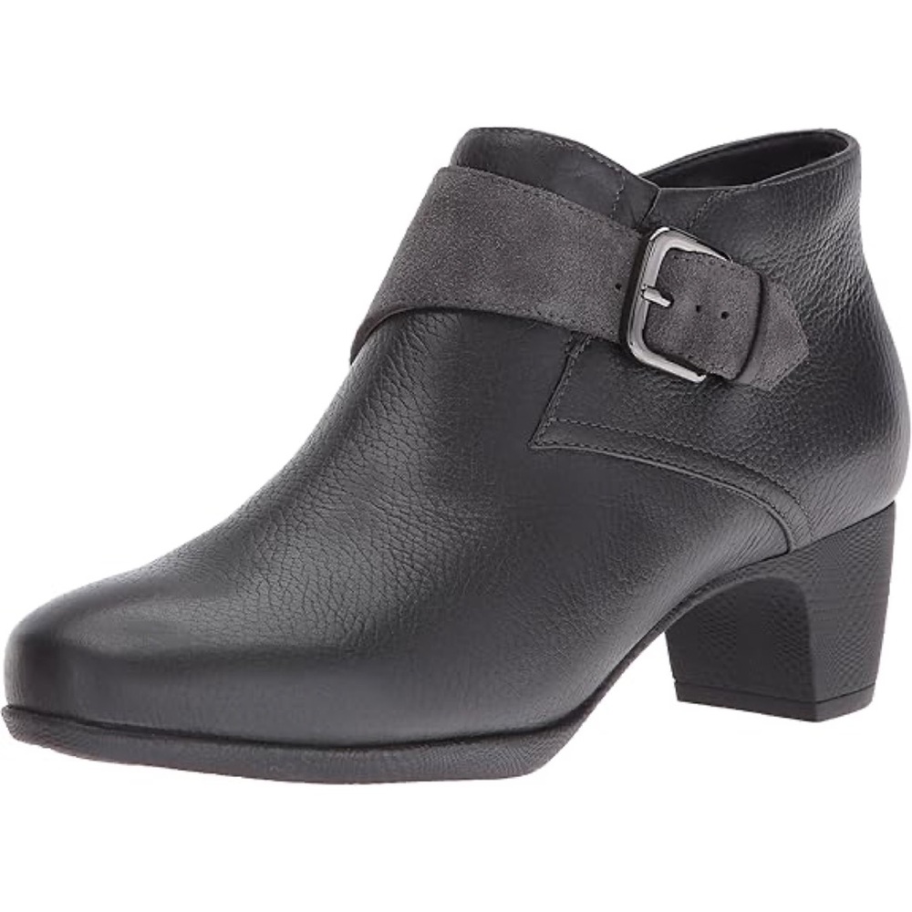 Softwalk Imlay Leather Charcoal Gray Black Monkstrap Comfort Boots size 6.5